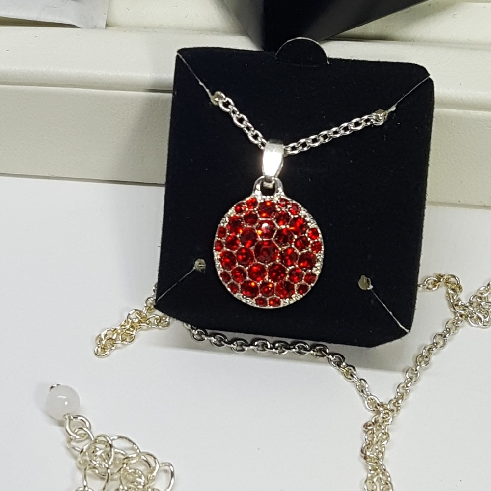 Pave Birthstone Necklace Ruby July